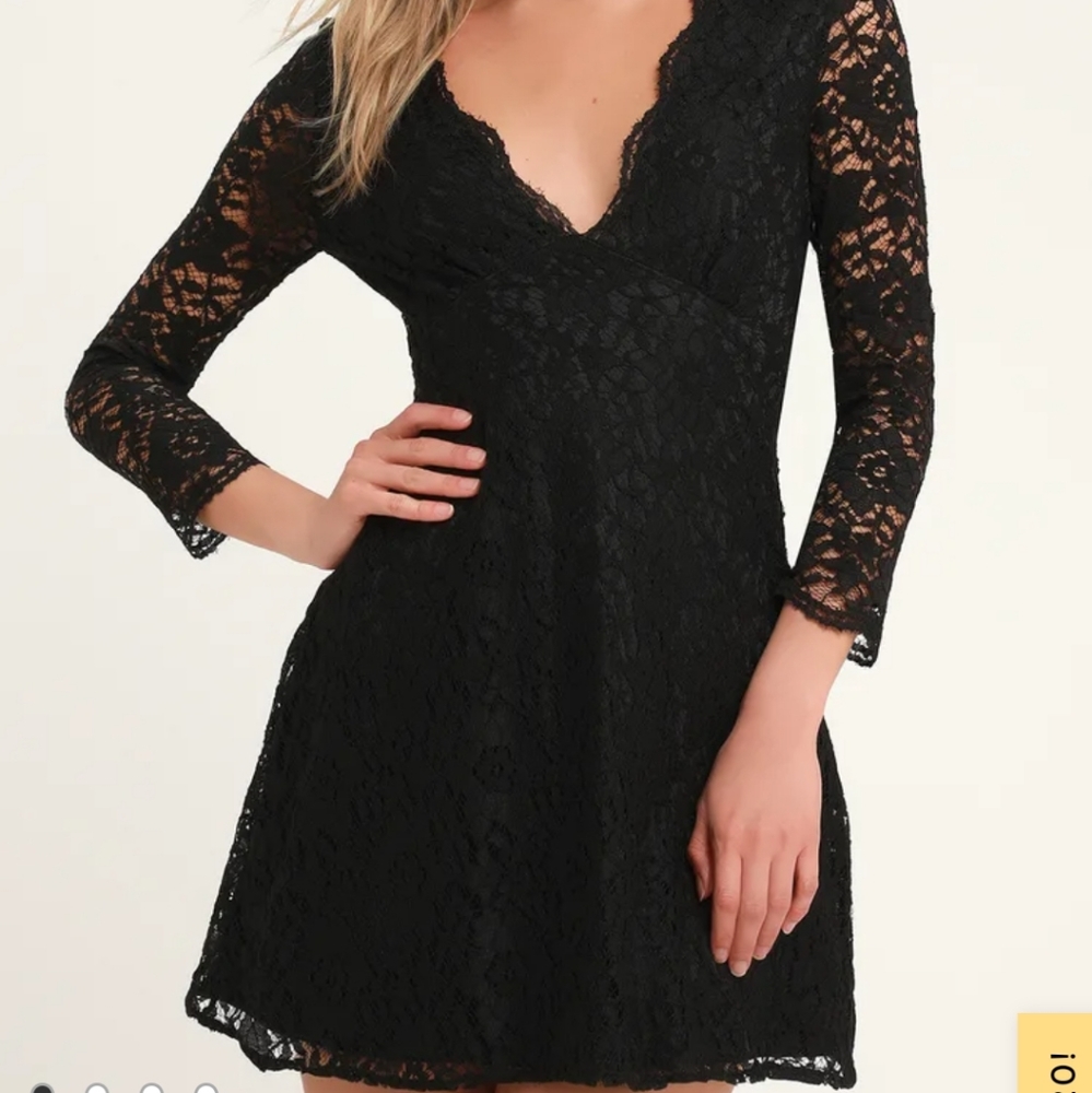 Lulus All For You Black Lace Bodycon Dress